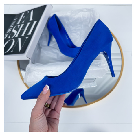 Modré semišové lodičky iMóda