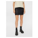 Black Leatherette Sheath Mini Skirt Pieces New Shiny - Women