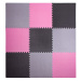 Puzzle podložka Sportago Easy-Lock 58x58x1 cm, 9 ks, růžová-šedá-černá