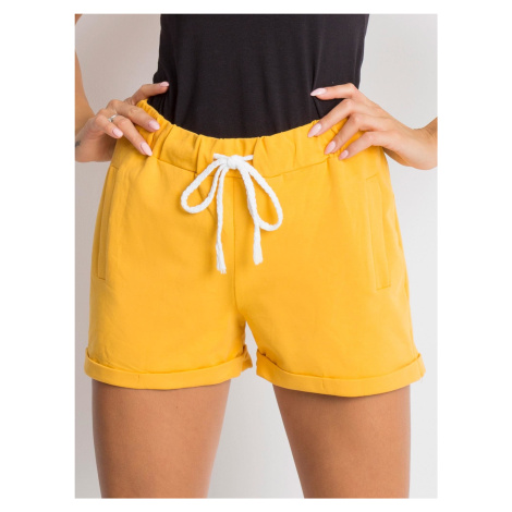 Women's cotton shorts dark yellow