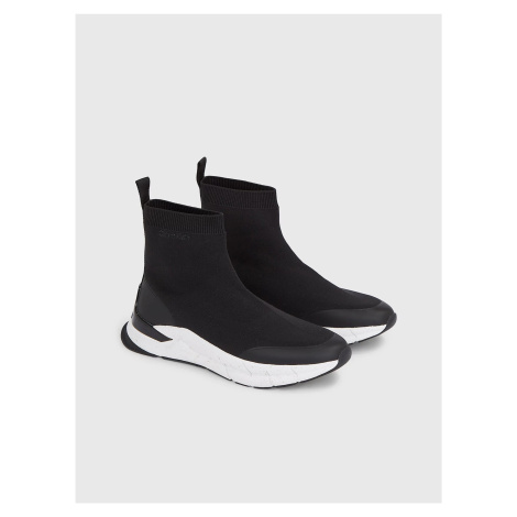 Čierne pánske členkové slip on tenisky Calvin Klein Sock Boot Runner