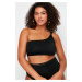 Trendyol Curve Black One Shoulder Bikini Top