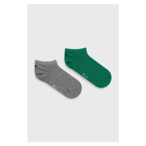 Detské ponožky Tommy Hilfiger (2-pak) zelená farba