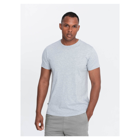 Ombre Men's classic cotton BASIC T-shirt - grey melange