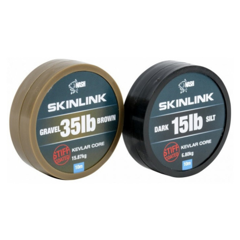 Nash náväzcové šnúrka obalená skinlink stiff 10 m gravel hnedá-priemer  25 lb / nosnosť 11,33 kg