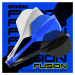 Integrované letky a násadky Winmau Fusion modré, štandardné letky a dlhé násadky
