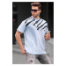 Madmext Blue Patterned Over Fit Men's T-Shirt 6116