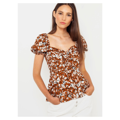 Brown floral blouse CAMAIEU - Ladies