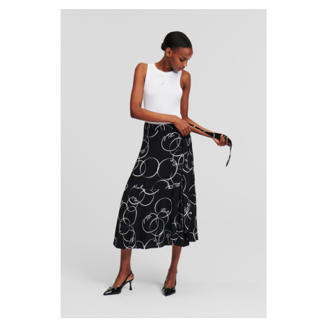 Sukňa Karl Lagerfeld Printed Wrap Skirt Circle Aop Black/White