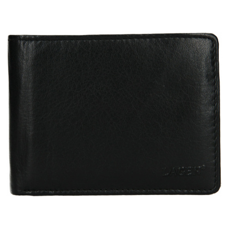 Lagen Pánska peňaženka kožená V-76 Čierna