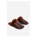 Men's warm slippers with fur Brown Aron