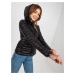 Black intermediate quilted jacket with detachable hood