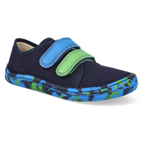 Barefoot tenisky Froddo - Canvas plátenné blue/green