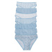 Blue and white women's panties with lace 7-pack