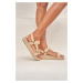 Sandále Manebi Hiking Sandals dámske, béžová farba, V 2.7 JH