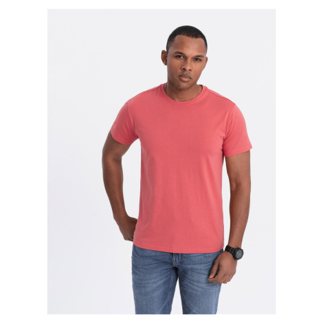 Ombre BASIC men's classic cotton T-shirt - coral