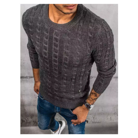 Tmavosivý pletený pánsky sveter WX1877