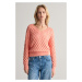 SVETER GANT TEXTURED KNIT V-NECK PEACHY PINK