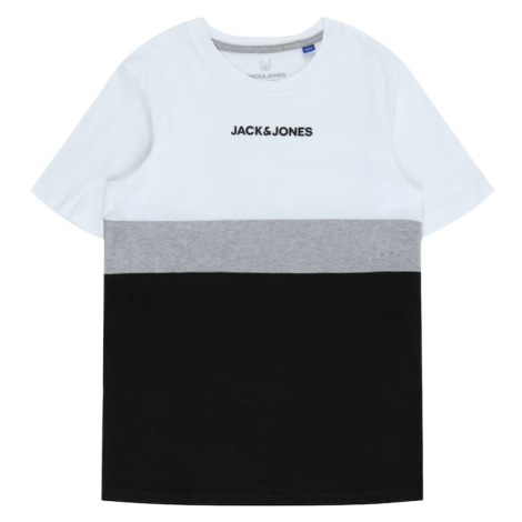 Jack & Jones Junior Tričko 'REID'  sivá / čierna / biela