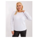 White blouse with a round neckline size plus