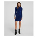 Šaty Karl Lagerfeld Lurex Jersey Dress W/Twist Modrá