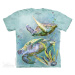 Pánske batikované tričko The Mountain - Sea Turtle Swim - mint