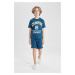 DEFACTO Boy Printed Short Sleeve T-Shirt Shorts 2 Piece Set
