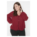 Trendyol Curve Claret Red Chiffon Woven Blouse