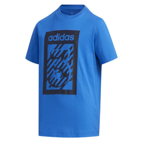adidas YB BOX TEE Chlapčenské tričko, modrá, veľkosť