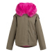 MYMO Zimná bunda  olivová / ružová