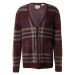 LEVI'S ® Kardigán 'Fluffy Sweater Cardigan'  sivá / tmavofialová / vínovo červená