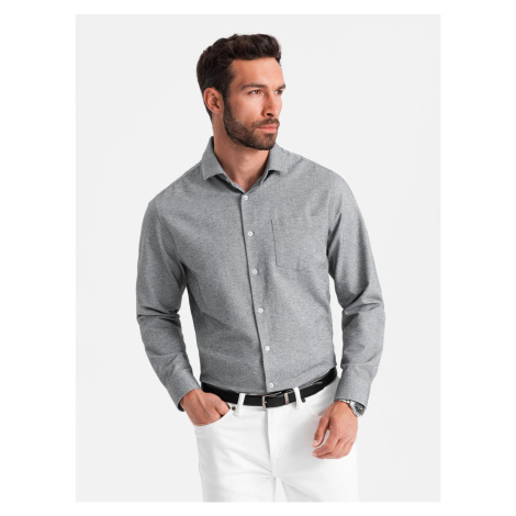 Ombre Men's shirt with pocket REGULAR FIT - grey melange