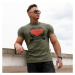 Pánske fitness tričko Iron Aesthetics Triumph, Vojenská zelená