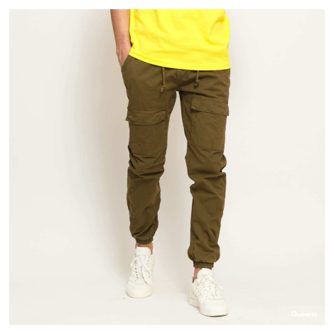 Kalhoty Urban Classics Front Pocket Cargo Jogging Pants Green