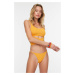 Trendyol Orange Pile Regular Leg Bikini Bottoms