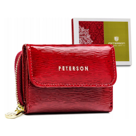 Malá dámska peňaženka vyrobená z lakovanej kože — Peterson