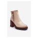 Women's leather ankle boots Beige Brittney