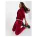 Burgundy two-piece velour set with trousers