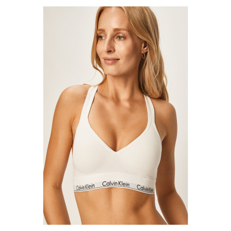 Športová podprsenka Calvin Klein Underwear biela farba, jednofarebná