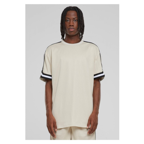 Men's T-shirt Oversized Stripes Mesh - cream