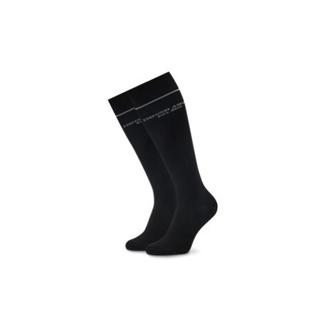 Emporio Armani Súprava 2 párov vysokých pánskych ponožiek 302301 2F273 00020 Čierna