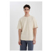 DEFACTO Comfort Fit Crew Neck Printed Knitwear T-Shirt