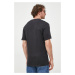 Bavlnené tričko Michael Kors čierna farba, jednofarebné
