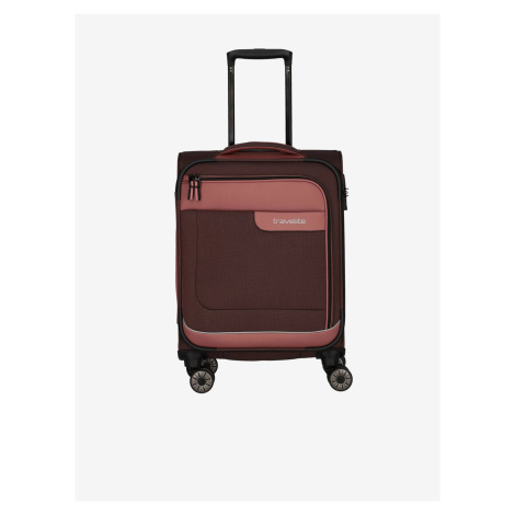 Ružovo-hnedý cestovný kufor Travelite Viia 4w S