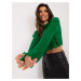 Green Short Oversize Sweater with Wool
