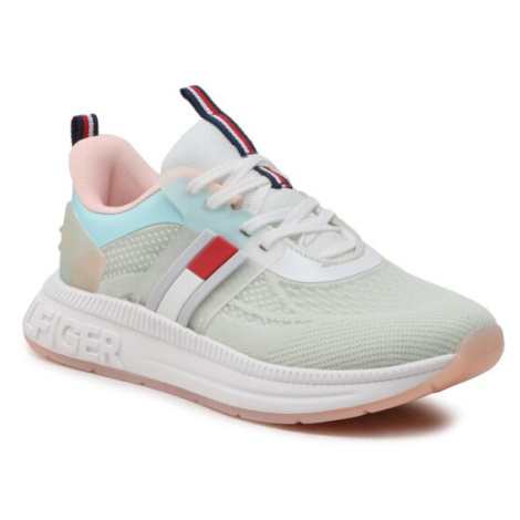 Tommy Hilfiger Sneakersy Flag Low Cut Lace-Up Sneaker T3A9-32747-0308 S Zelená