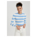 DEFACTO Coool Slim Fit Striped Crew Neck Sweater