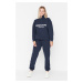 Trendyol Navy Blue Loose Jogger Fleece Inside Knitted Sweatpants