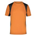 James & Nicholson Pánske športové tričko s krátkym rukávom JN306 - Oranžová / čierna