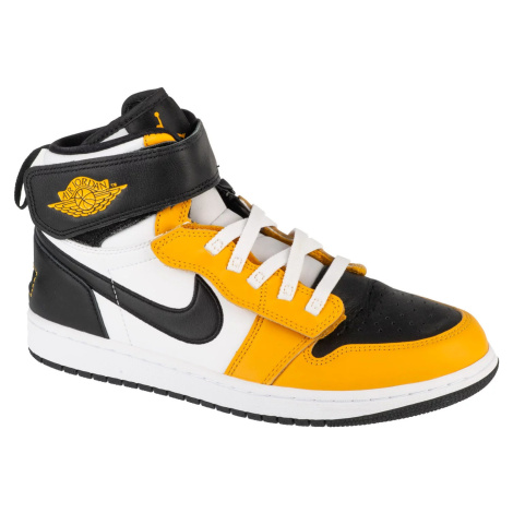 Bielo-čierno-žlté pánske členkové tenisky Air Jordan 1 Hi Flyease CQ3835-107